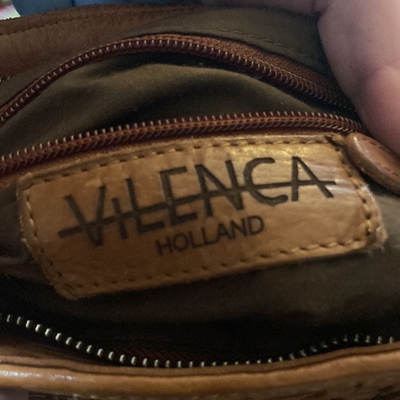 Anthropologie Vilenca Holland weaved Leather Crossbody Tote Cognac - Picture 10 of 11